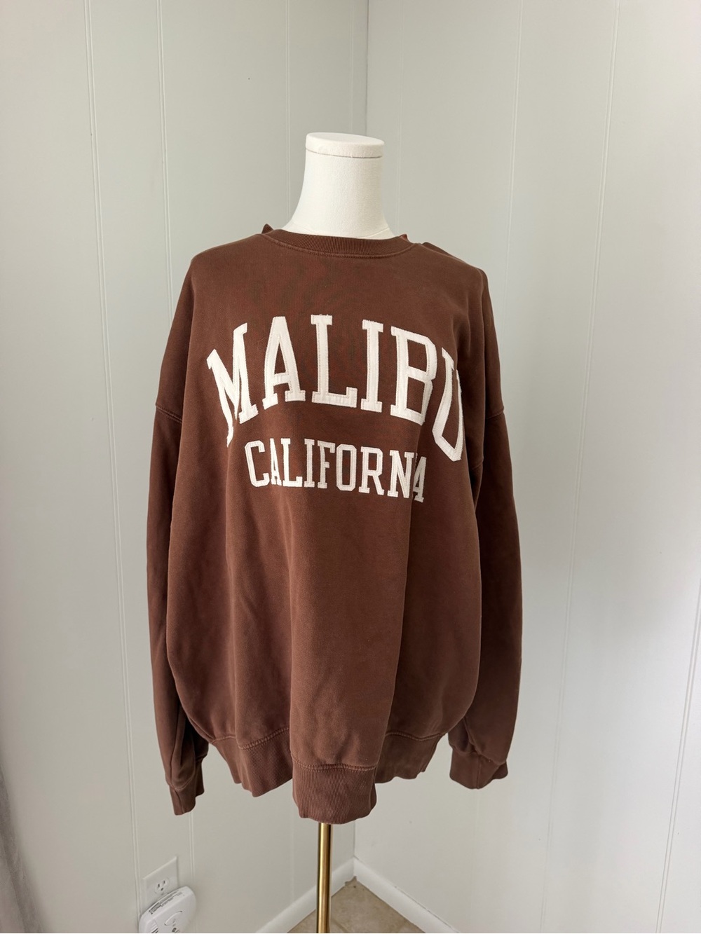 PacSun Brown 'Malibu California' Crewneck Sweatshirt